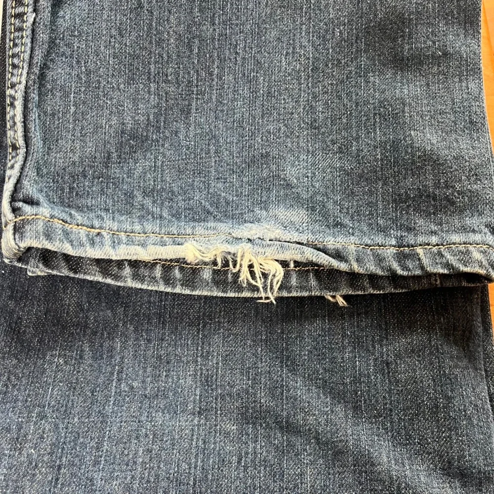 Levis 514 Slim Straight Leg Jeans Mens 38x34 Dark‎ Wash Blue Flap Pocket Denim